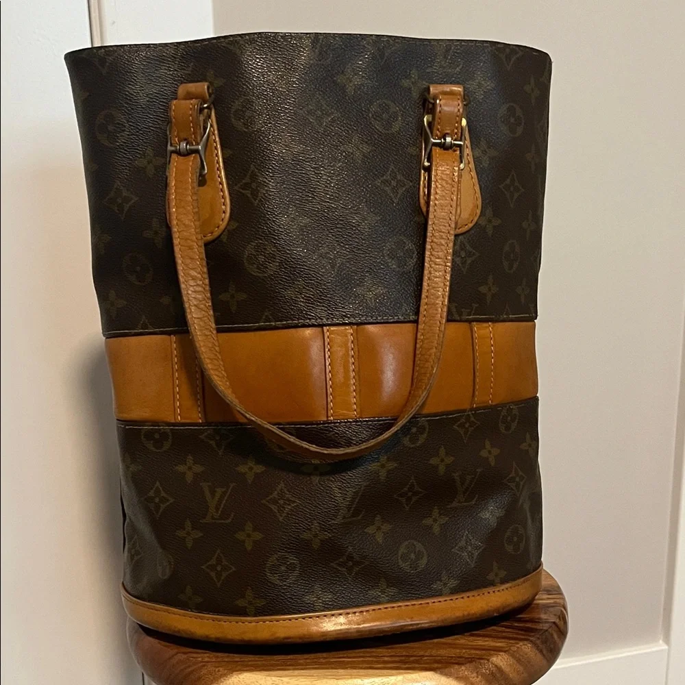 Louis Vuitton Vintage Brown Monogram Tote Bucket Bag - Picture 3 of 17